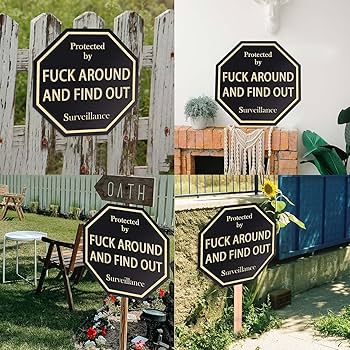 Fuck around and find out yard sign Porn skinhead