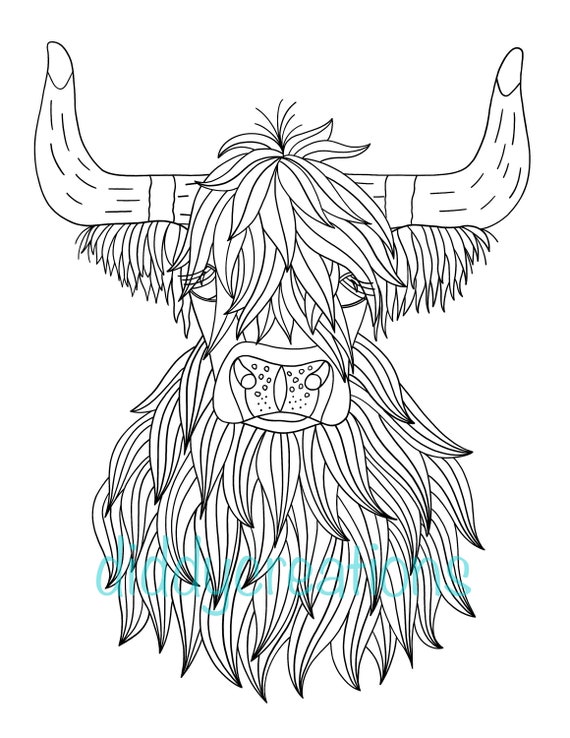 Highland cow coloring pages for adults Party porn gif