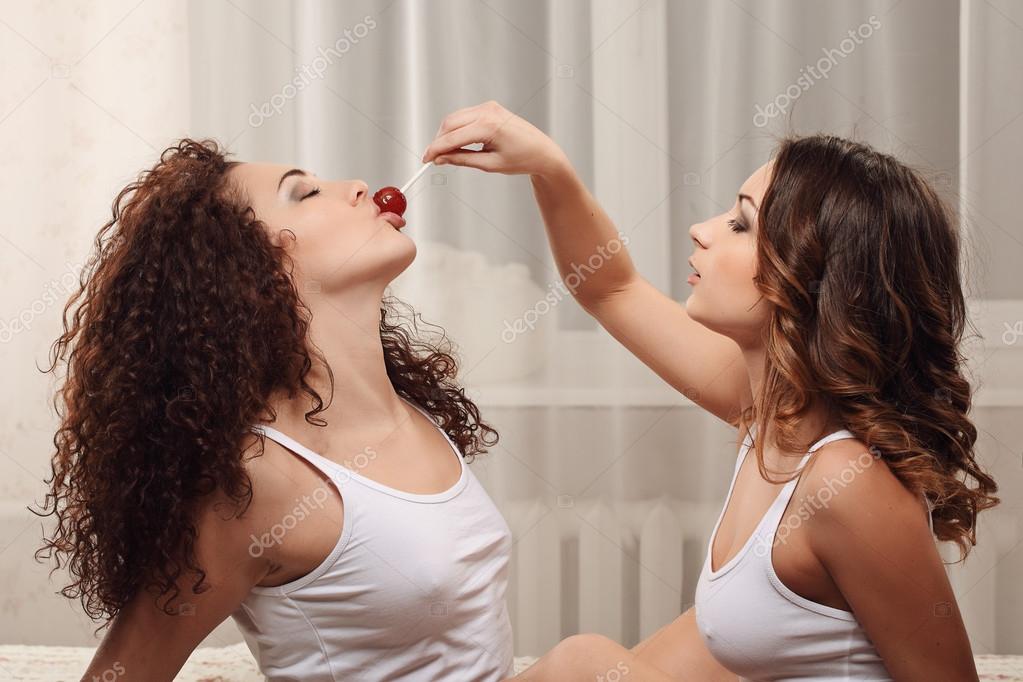 Lesbian brunette kissing Adult tmnt pajamas