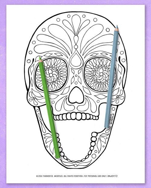 Skull coloring pages for adults printable Porn gameshub